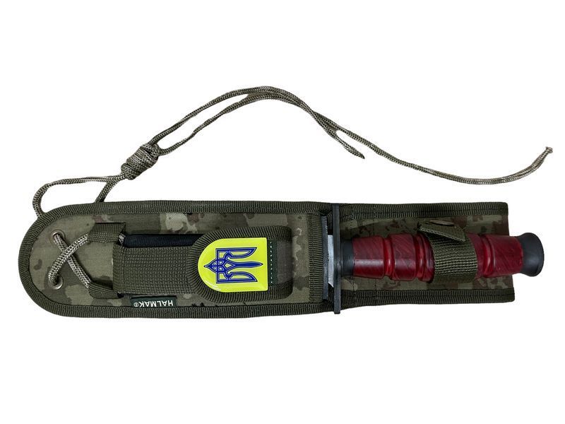 Ніж мисливський Halmak 20220518 30 см з чохлом червоний 2_010979 фото