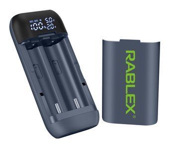 Зарядка Rablex RB410 для 2 акумуляторів Li-Ion 18650 та Power Bank Чорний 7_01671 фото