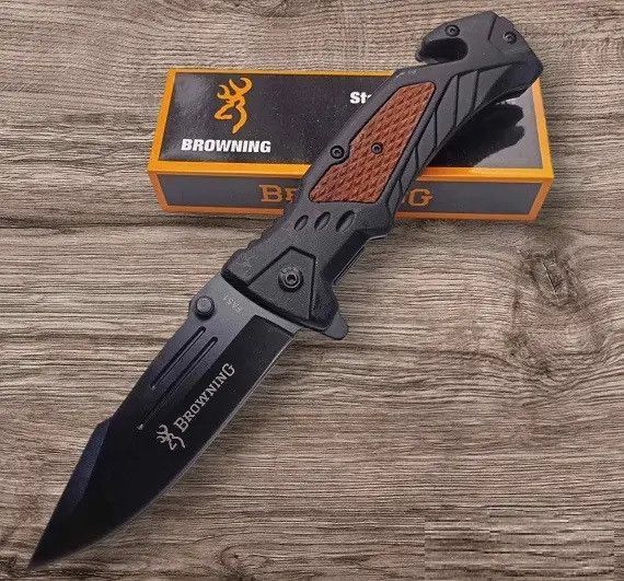 Ніж складаний Browning DA75 з кліпсою та склобоєм 23см Black-Brown 7_00918 фото