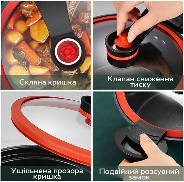 Кастрюля-скороварка Totipotent Pot 6L 26см из нержавеющей стали зеленая 3_05900 фото