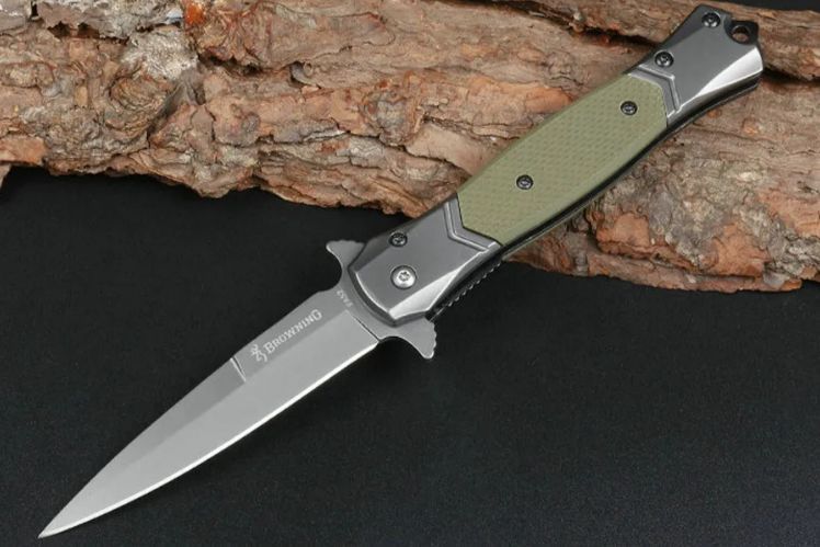 Тактичний складаний ніж Browning FA52 з кліпсою та тактичним лезом 21.5 см Чорно-Зелений 7_00185 фото