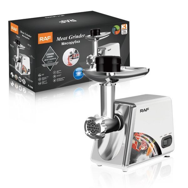 Мясорубка электрическая RAF R.3383 с защитой от перегрева 2500W для кухни White 3_07560 фото