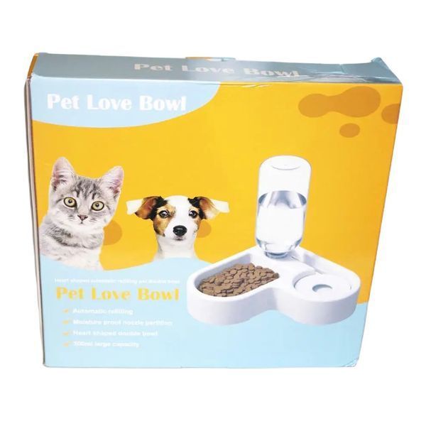Автоматическая кормушка для питомцев Pet Love Bowl с поилкой White 3_05207 фото