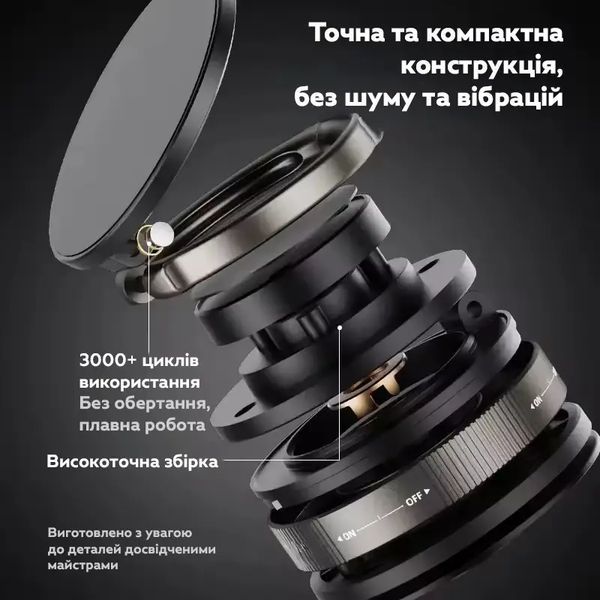 Магнітний автомобільний тримач для телефону RIAS T30 з поворотом 360&deg; Black 3_07493 фото
