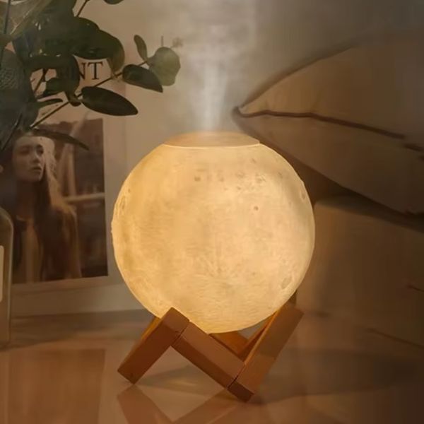 Зволожувач повітря-нічник Moon Lamp "Місяць" 13 см 6 кольорів 400mAh 880ml 3_05155 фото