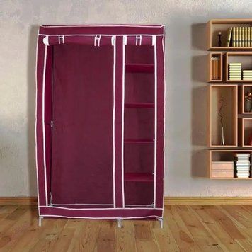 Тканинна складана шафа HCX 88105 105х45х175 см Burgundy 3_04270 фото