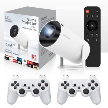 Проектор мультимедійний M300 Max LED 4K WiFi Android 12 з джойстиками + SD 64GB білий 3_05862 фото