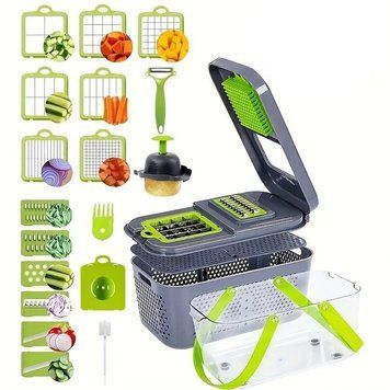 Багатофункціональна овочерізка Veggie Slicer з 22 насадками для різання 3_04715 фото