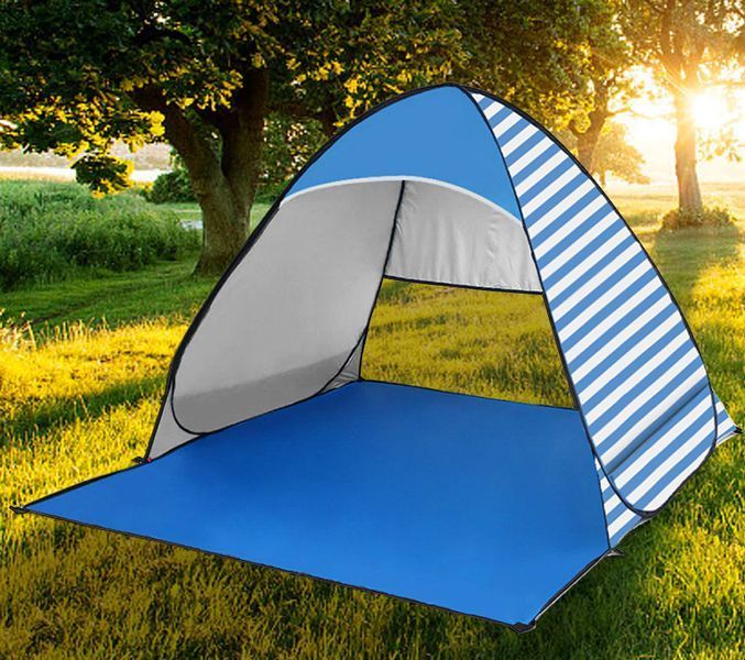 Пляжная палатка самораскладная с чехлом 170x145x115 см Stripe Blue 3_01025 фото