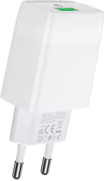 Зарядний пристрій Hoco C72Q 3.1A 18W Швидка зарядка QC3.0 Білий 7_02293 фото