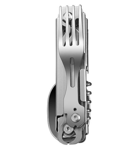 Мультитул для подорожей E-TAC A-51 з ложкою і виделкою Silver 3_02546 фото