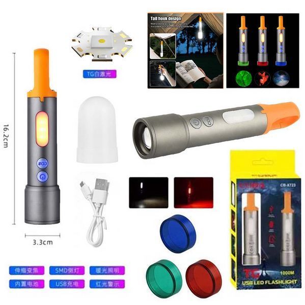 Потужний ліхтар Police CB-X723-TG з 3 LED Zoom та фільтрами Grey 7_03033 фото