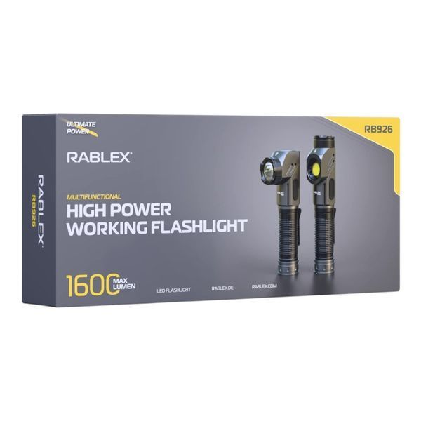 Портативний ліхтар Rablex RB926 з LED та магнітом 5000mAh USB Type-C Black 7_02865 фото