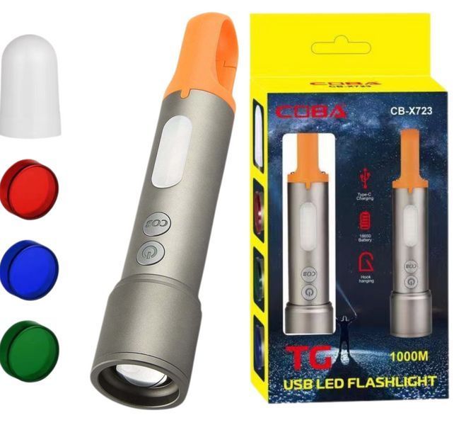 Потужний ліхтар Police CB-X723-TG з 3 LED Zoom та фільтрами Grey 7_03033 фото