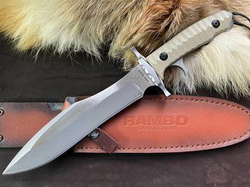 Ніж мисливський Rambo Last Blood із чохлом універсальний 33 см коричневий 7_01573 фото