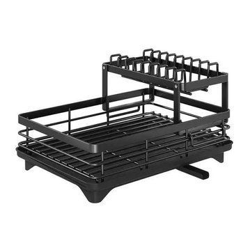 Сушилка для посуды Multifunctional Bowl Rack с поддоном 42.5x29.5x17см Черная 3_06778 фото