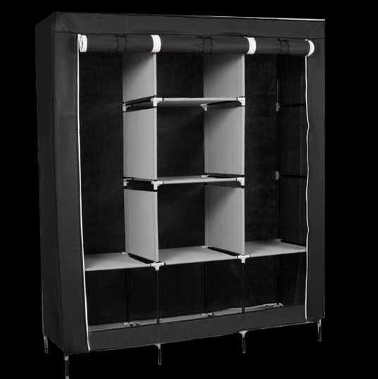 Тканинна шафа RIAS 88130 для зберігання 175x130x45 Black 3_08446 фото