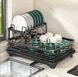Сушилка для посуды Multifunctional Bowl Rack с поддоном 42.5x29.5x17см Черная 3_06778 фото 2