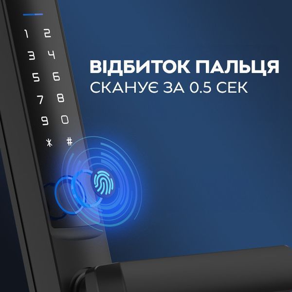 Биометрический замок NaviCat F2 с TUYA черный 3_05125 фото