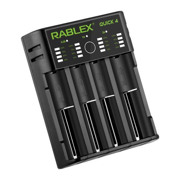 Зарядний пристрій Rablex RB404 для 4 акумуляторів Li-Ion та Ni-MH USB Black 7_01677 фото