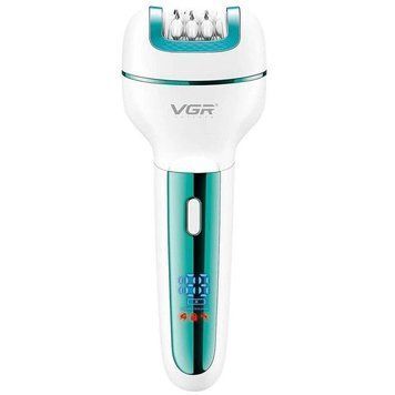 Эпилятор с пемзой VGR V-732 3в1 аккумуляторный 600mAh IPX5 Green 3_05251 фото