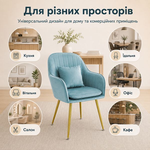 Набір стільців DSF-316 вельвет 2 шт Blue 3_08608 фото