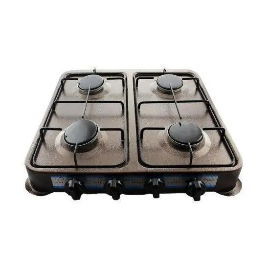 Настольная газовая плита Domotec MS-6604 для готовки 4 конфорки Brown 3_04975 фото