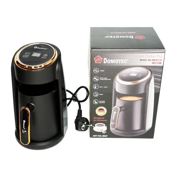 Електрична кавоварка Domotec R.116 300 мл 1800W Чорна 3_07983 фото