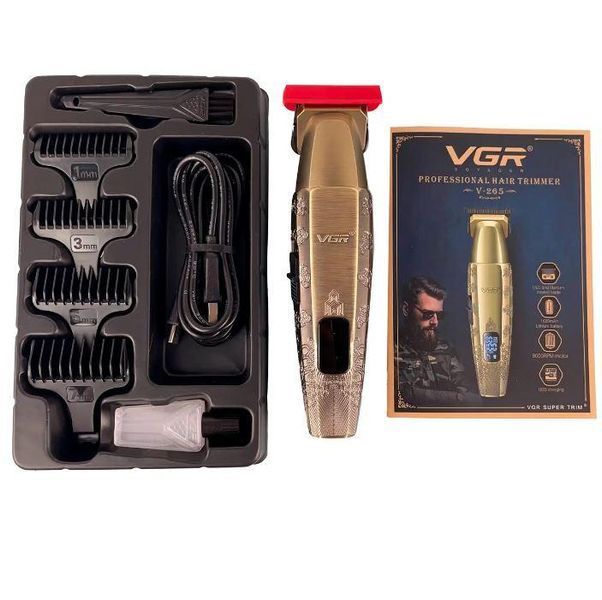 Электрическая машинка для стрижки VGR V-265 4 насадки 10W аккумуляторная Gold 3_06916 фото