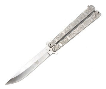 Ніж-метелик Benchmade F-8029 з кліпсою 22 см Сріблястий 7_00537 фото