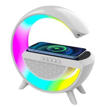 Смарт-лампа G-Smart Light BT2301 RGB з бездротовою зарядкою і Bluetooth колонкою 10W White 3_04106 фото