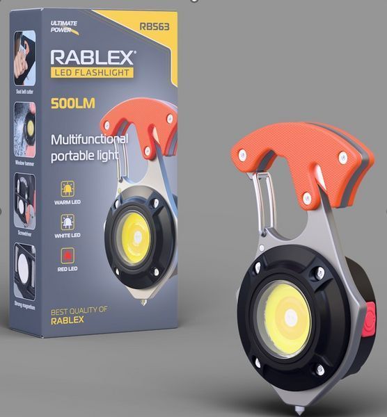 Багатофункціональний ліхтарик Rablex RB563 з магнітом та карабіном Type-C акум 7_01835 фото