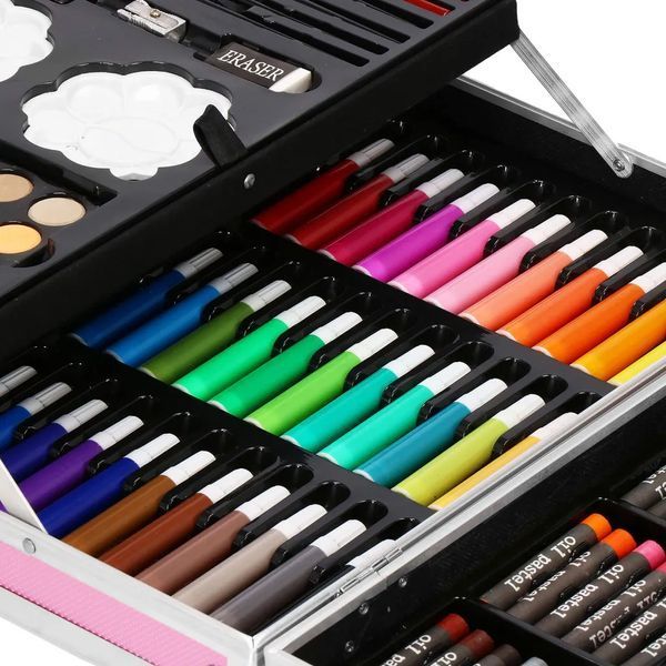 Дитячий набір творчості Art Set 145 предметів у рожевому алюмінієвому чемодані 3_05906 фото