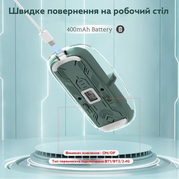 Бездротова миша M133 оптична зелена 3_05772 фото