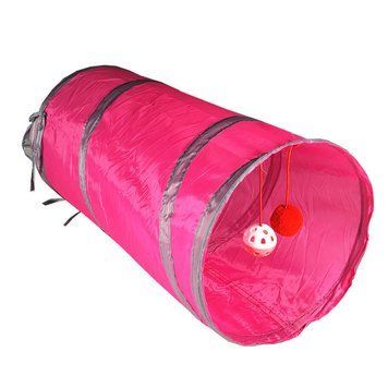 Игровой тоннель для котов Ctlang HS-28 с игрушками 45x25 см Розовый 3_07073 фото