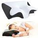 Подушка для сна Butterfly шейная поддержка 62x37x12 см White-Black 3_08615 фото 1