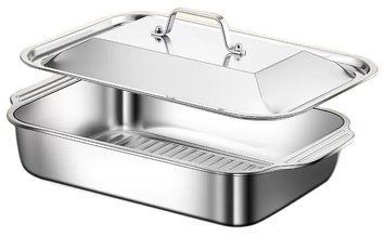 Деко для запікання R-26 з кришкою 40x24.5x7.5 см Silver 3_08441 фото