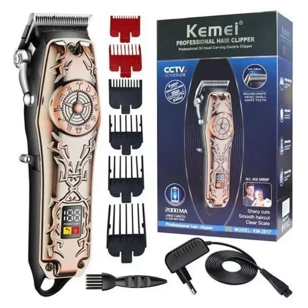 Машинка для стрижки волос Kemei KM-2617 аккумуляторная 5W бронзового оттенка 3_02929 фото