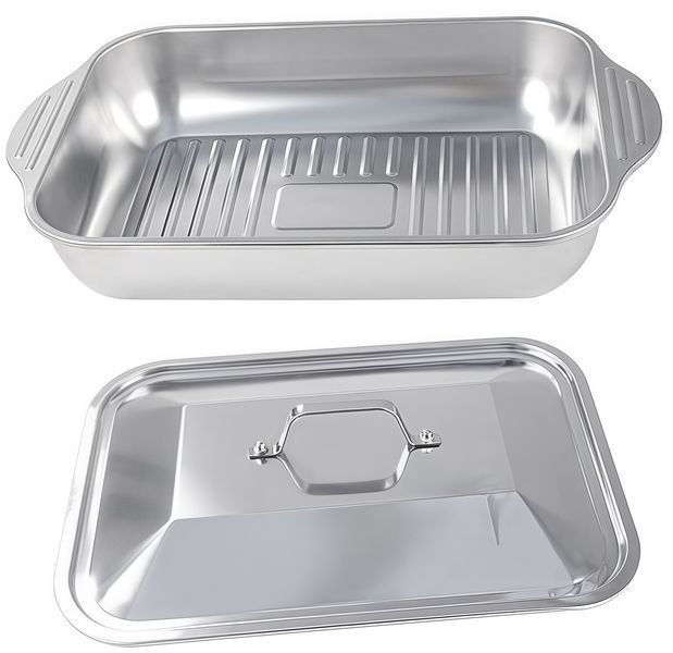 Деко для запікання R-26 з кришкою 40x24.5x7.5 см Silver 3_08441 фото