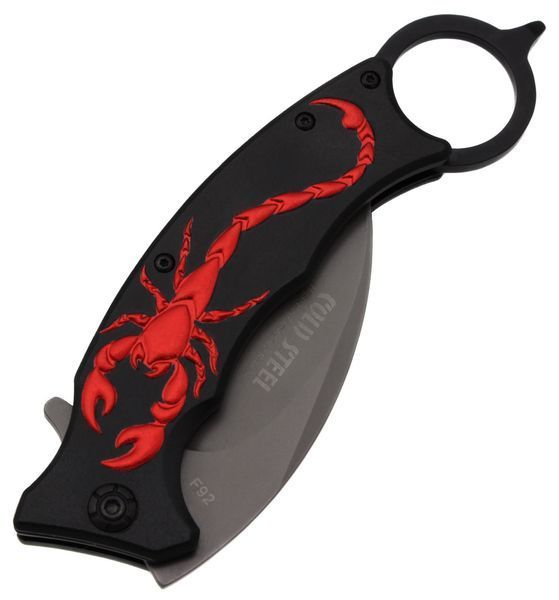 Ніж складаний кіготь Керамбіт Cold Steel F92 "Червоний скорпіон" 18 см чорний 7_01080 фото