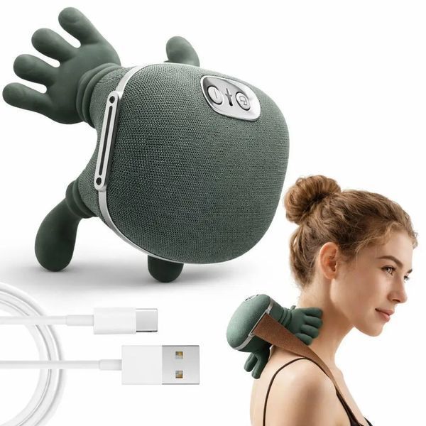 Массажер RIAS SO для шеи и плеч с инфракрасным прогревом USB Зеленый 3_07850 фото