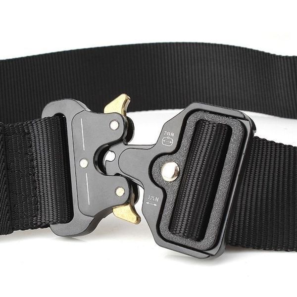 Тактический ремень Assault Belt с металлической пряжкой 125см черный 3_8115 фото