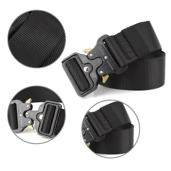 Тактический ремень Assault Belt с металлической пряжкой 125см черный 3_8115 фото