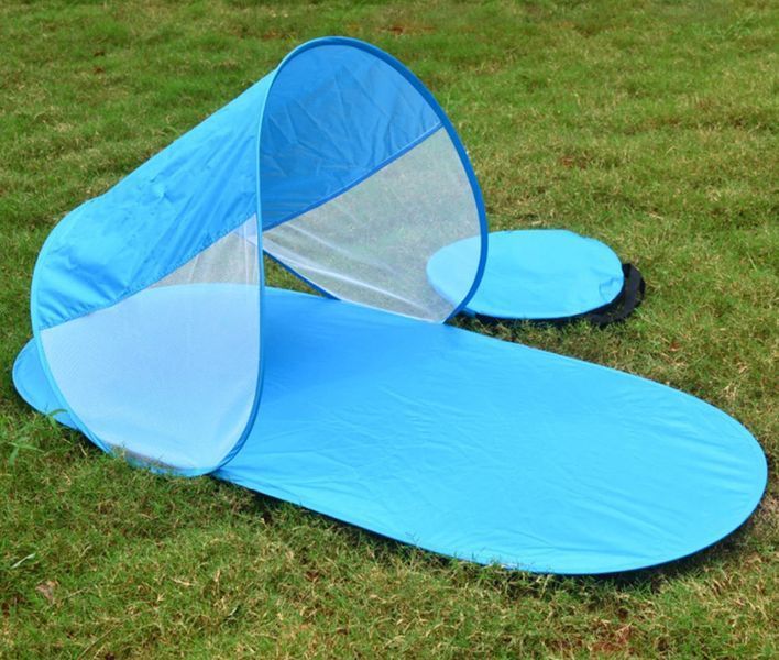 Пляжная подстилка самораскладная с навесом 180x79x60 см Blue 3_01063 фото