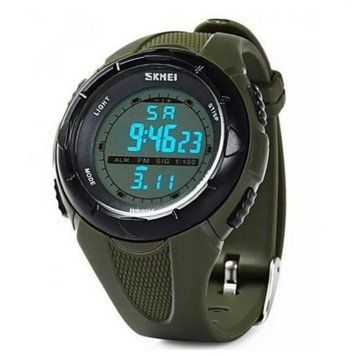 Мужские наручные часы Skmei 1025AG с подсветкой армейский зеленый 7_01101 фото