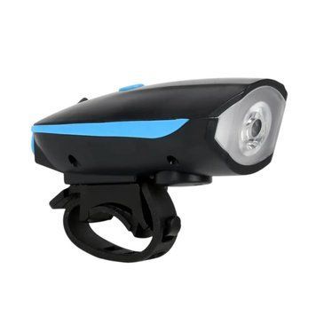 Светодиодная велофара с звонком FY-056 USB Черная 7_03092 фото