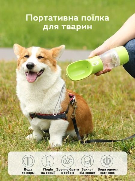 Поїлка-пляшечка RIAS HQ-258 зі контейнером для корму для домашніх тварин 258 3_07634 фото