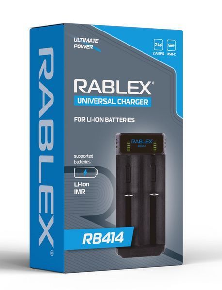 Зарядний пристрій Rablex RB414 для двох Li-Ion акумуляторів Type-C Чорний 7_01848 фото