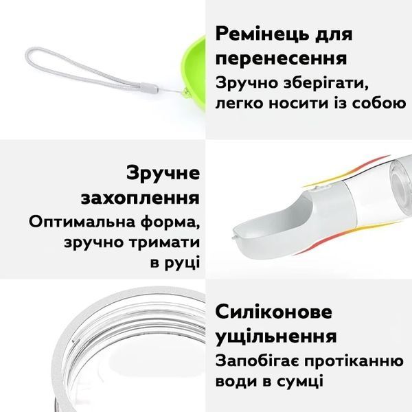 Поїлка-пляшечка RIAS HQ-258 зі контейнером для корму для домашніх тварин 258 3_07634 фото