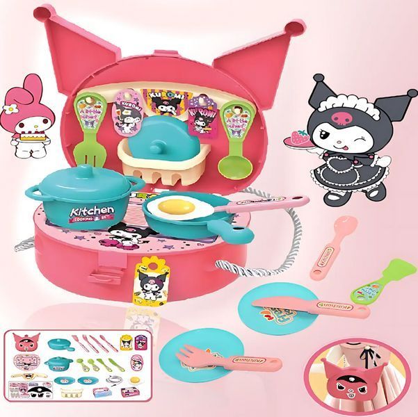 Игровой набор Kuromi 9521 Кухня с посудой 26 предметов розовый 3_05801 фото